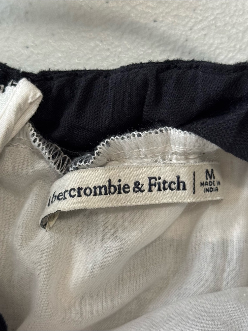 Abercrombie & Fitch Linen Blend Maxi Dress Black White Print Size Medium - Picture 8 of 9
